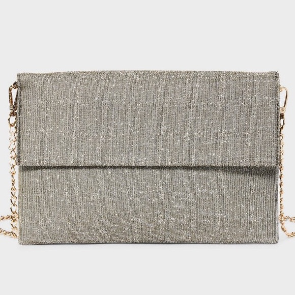 NWT Flap Clutch Bag - A New Day Sparkle: Magnetic Closure, Detachable Strap - Picture 2 of 7